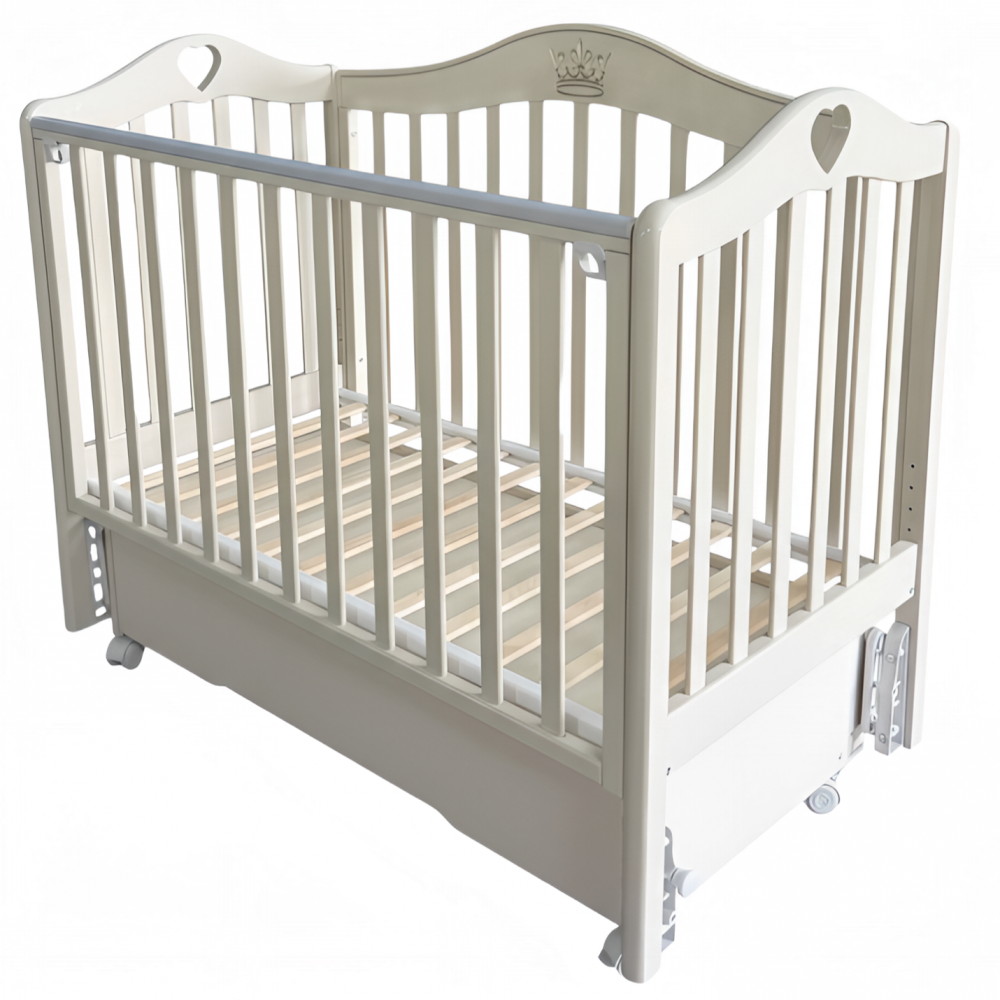 Детская кроватка Кедр Дарина 3 (маятник универсальный, ящик, колесо) кашемир