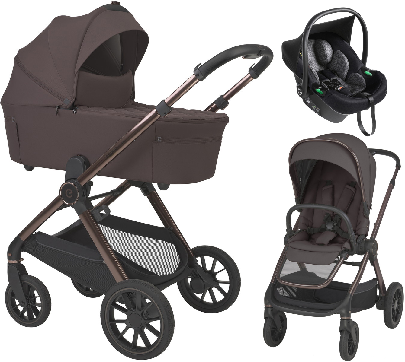 Детская коляска 3 в 1 Espiro Code 2026 и автокресло Pi Black 108 unique brown
