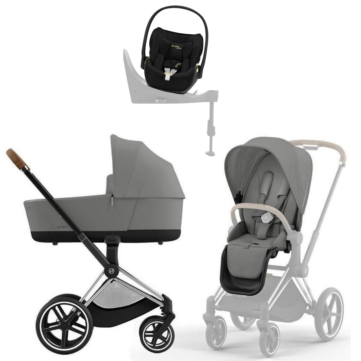 Коляска Cybex Priam IV Chrome Brown complete Cloud T Jeremy Scott Wings Base T 4 в 1 Mirage Grey