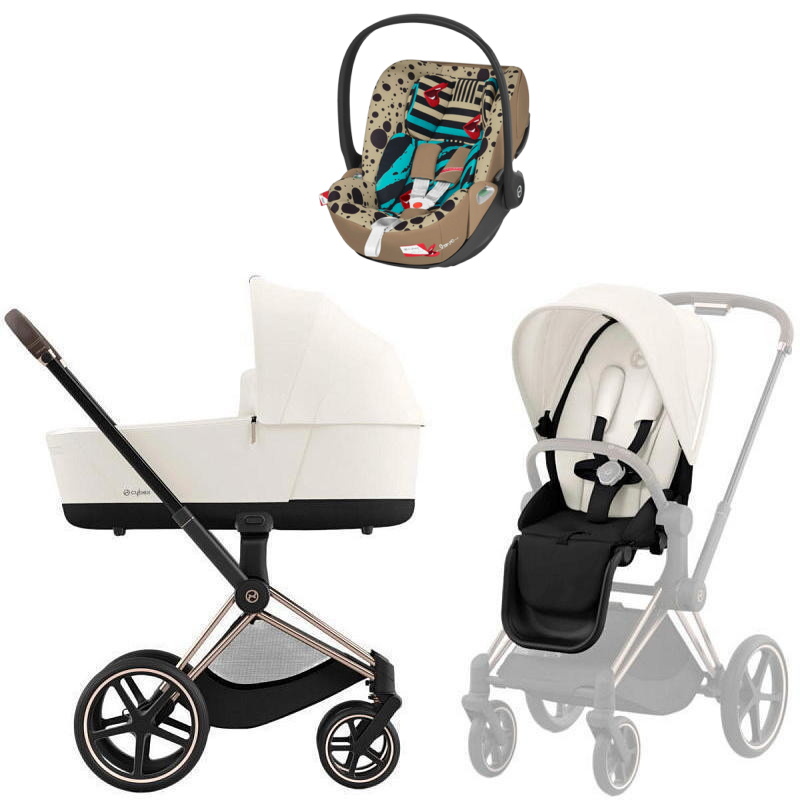 Коляска Cybex Priam IV Rosegold complete Cloud T One Love 3 в 1 Off White