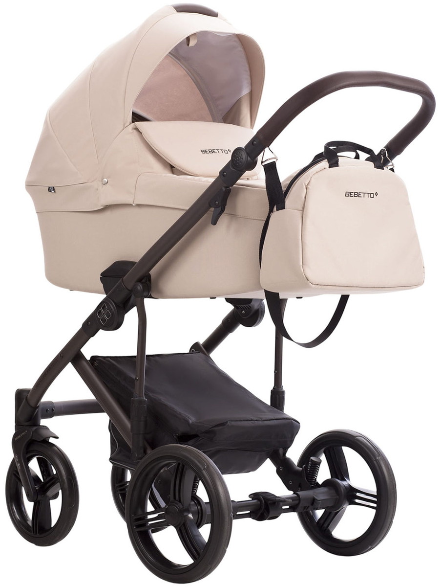 Детская коляска Bebetto Magnum Light 2 в 1 21 св.бежевый. коричневая рама