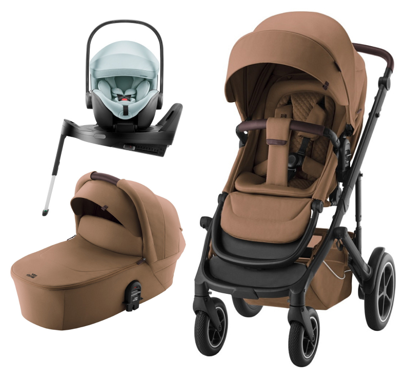 Коляска 3 в 1 Britax Roemer Smile 5Z LUX и автокресло Baby-Safe PRO Style Harbor Blue + Vario Base 5Z Warm Caramel