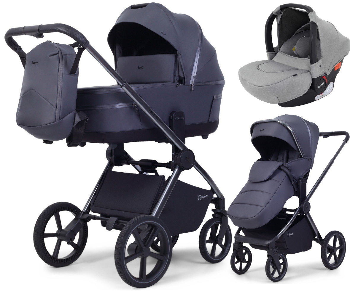 Детская коляска Rant Falcon Soft Therm 3 в 1 с автокреслом Cruise Grey Graphite