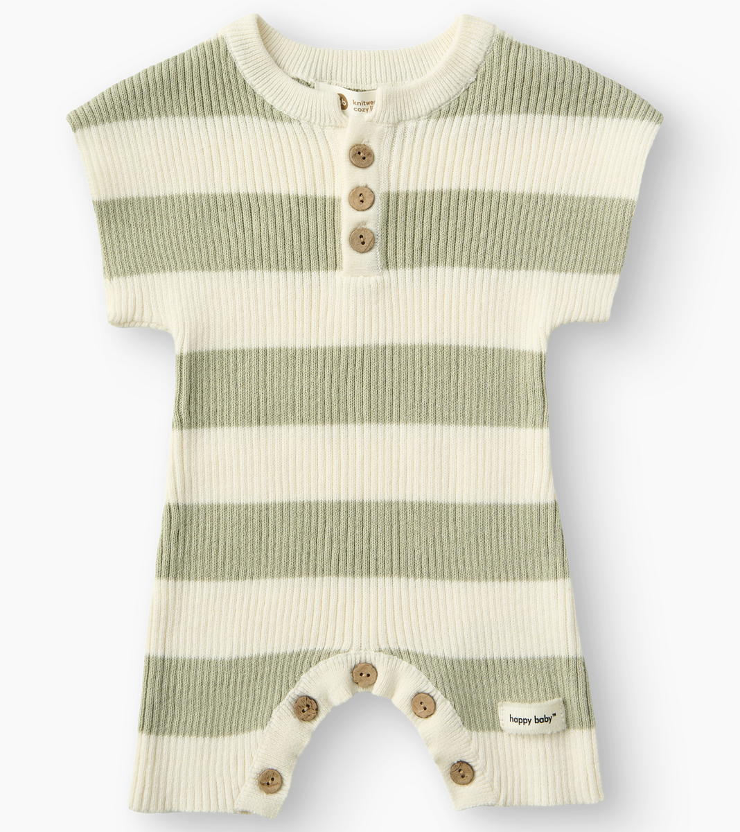 Комбинезон-песочник Happy baby 90141-0 ЧЗ молочно-оливковый / milky & olive 56