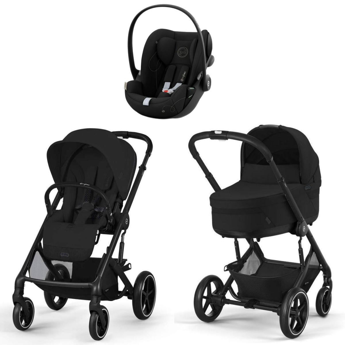 Коляска Cybex Balios S Lux BLK 2025 Cloud G i-Size Moon Black 3 в 1 Moon Black с дождевиками