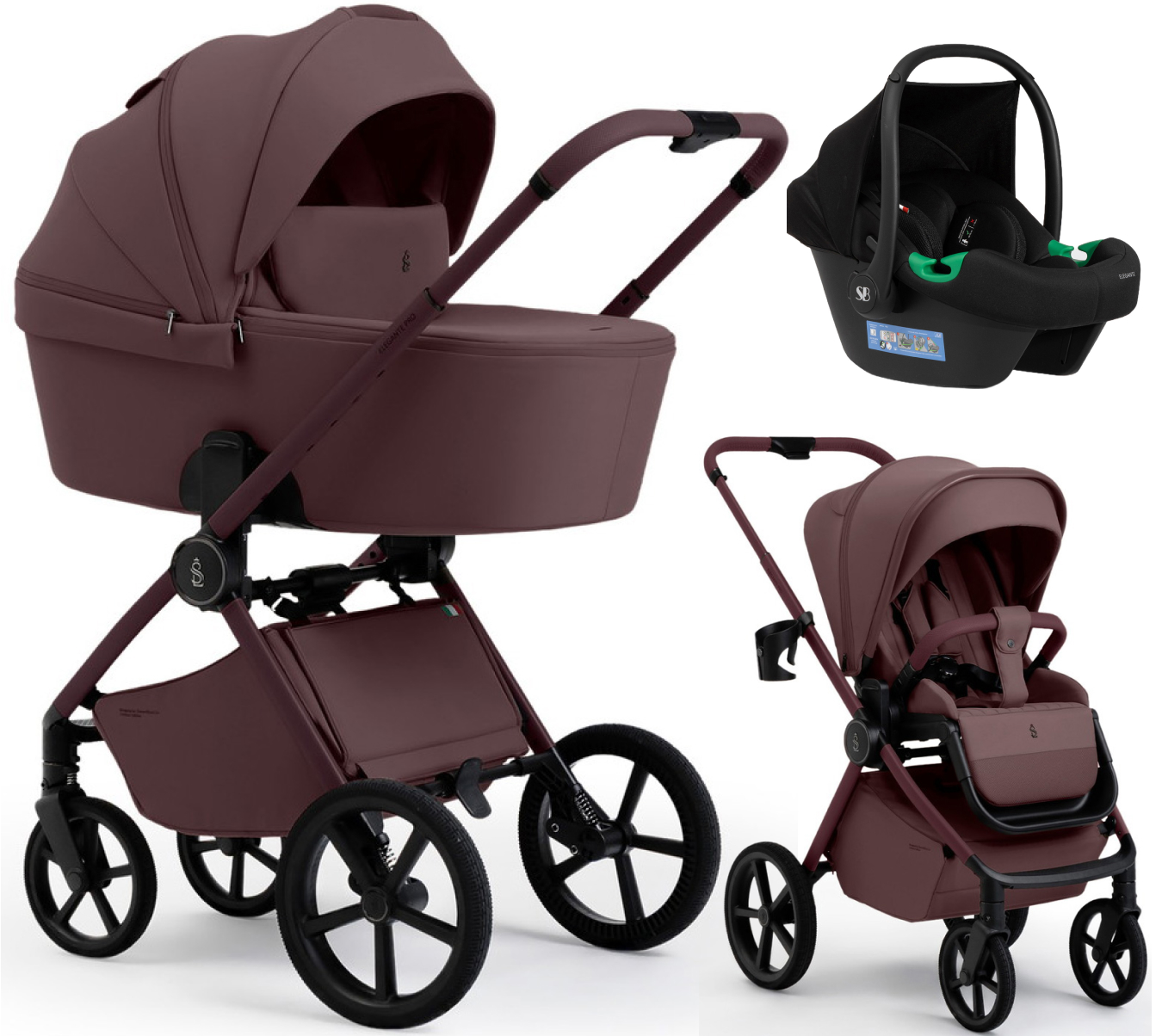 Коляска 3 в 1 Sweet Baby SBL Elegante Pro + автокресло Elegante Plus Mokka