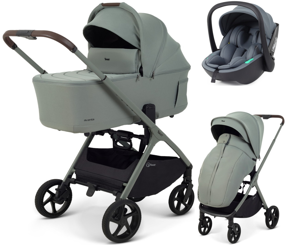 Детская коляска Rant Aventa 3 в 1 с автокреслом Miro Graphite Olive