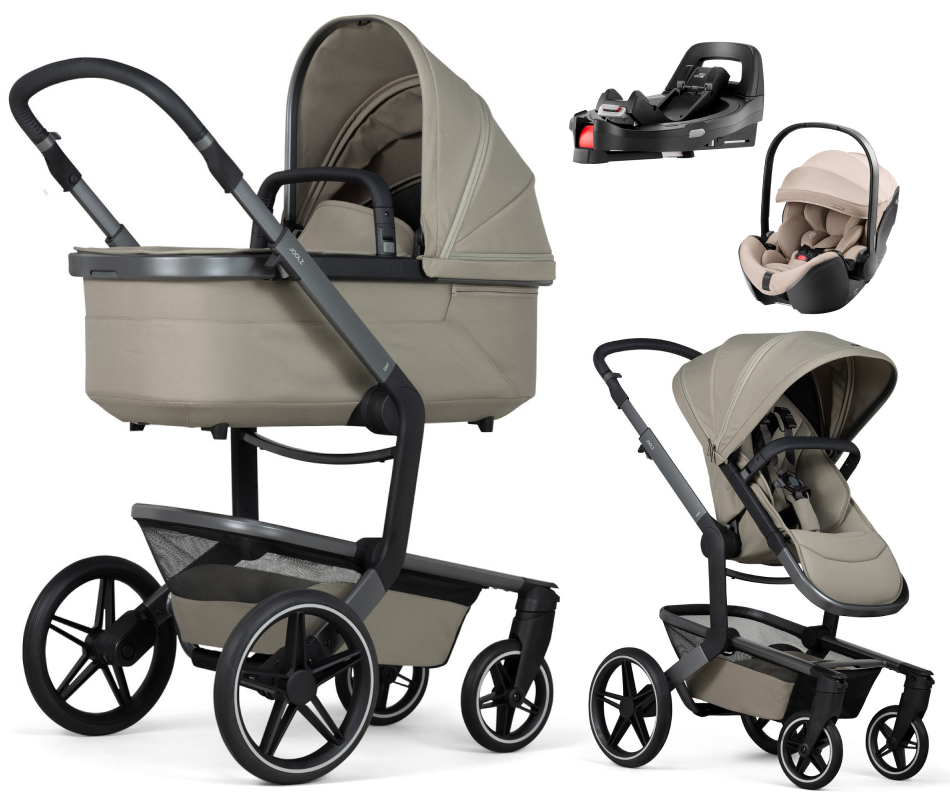 Детская коляска 4 в 1 Joolz Day 5 и автокресло Britax Roemer Baby-Safe Pro Style Teak без адаптеров и база Vario Base 5Z Sage Green