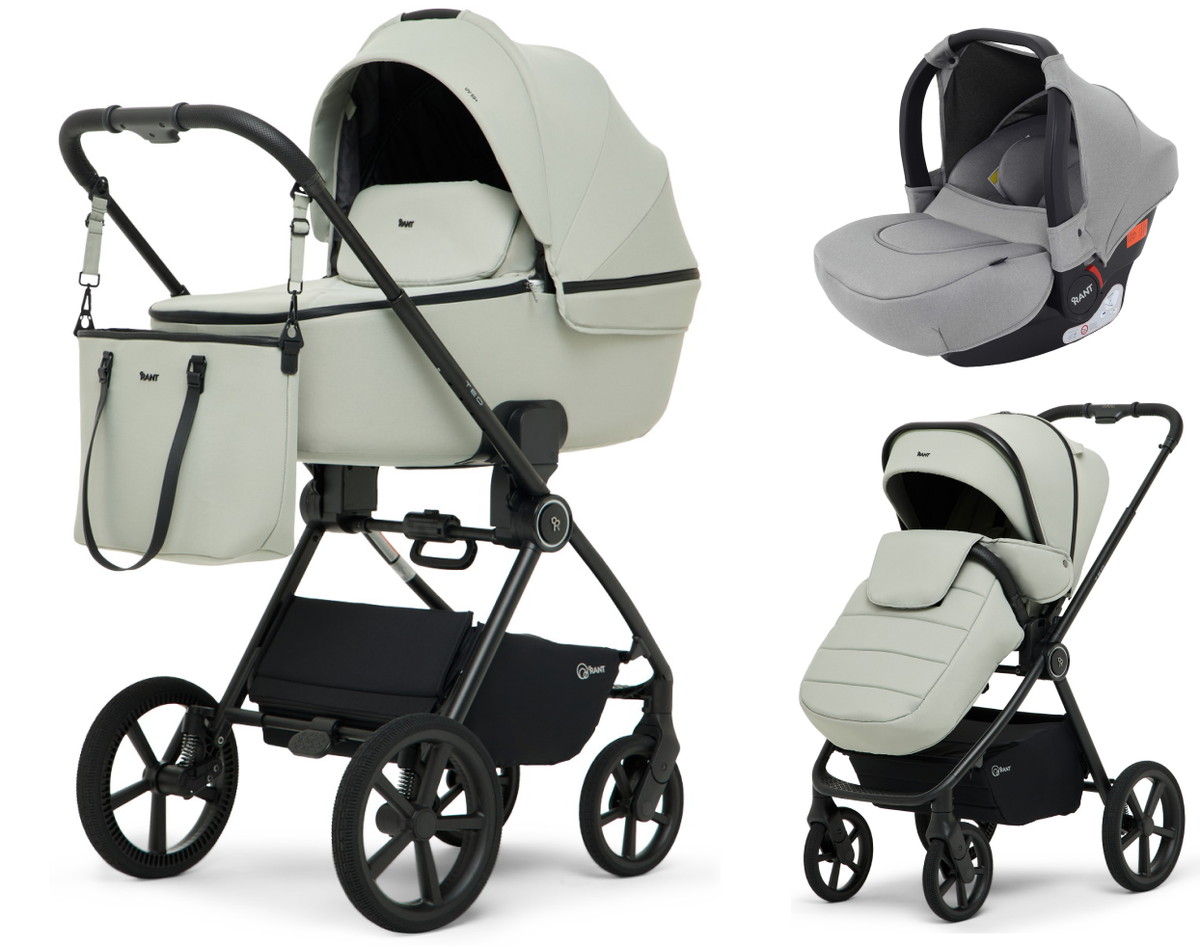 Детская коляска Rant Teo Soft 3 в 1 с автокреслом Cruise Grey Sage