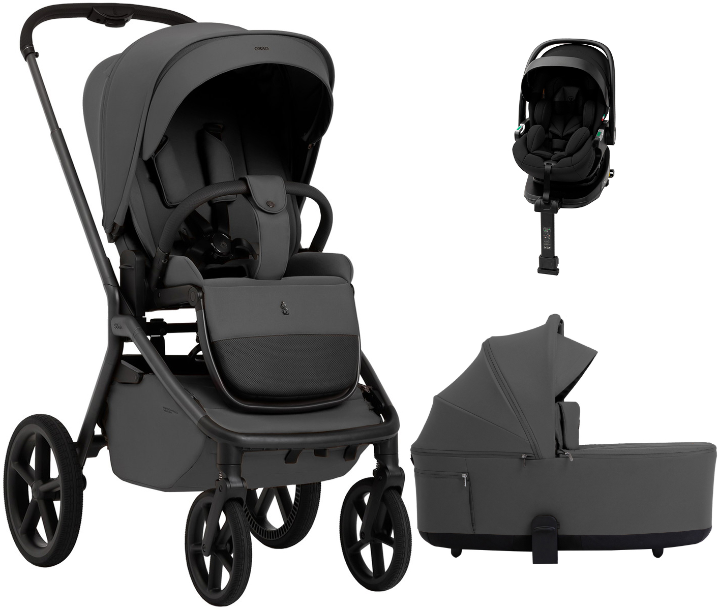 Коляска 4 в 1 Sweet Baby SBL Orso + автокресло Premier Plus Black Dark Grey