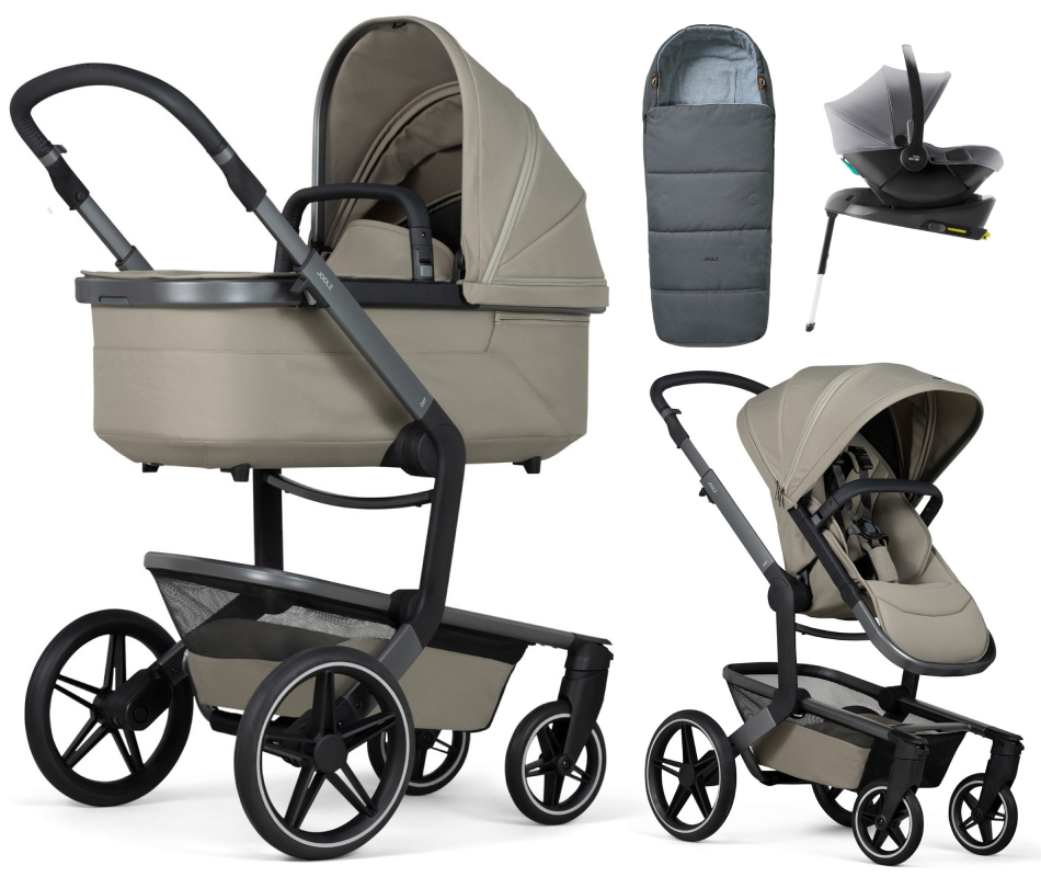 Детская коляска 4 в 1 Joolz Day 5 и автокресло Baby-Safe Core Frost Grey и база Baby-Safe Core + конверт в подарок Sage green