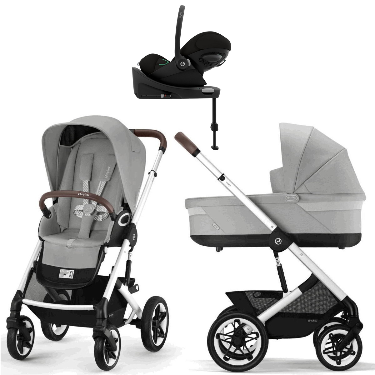 Коляска Cybex Talos S Lux SLV Cloud G3 Magic Black Base G3 4 в 1 Stone Grey с дождевиками