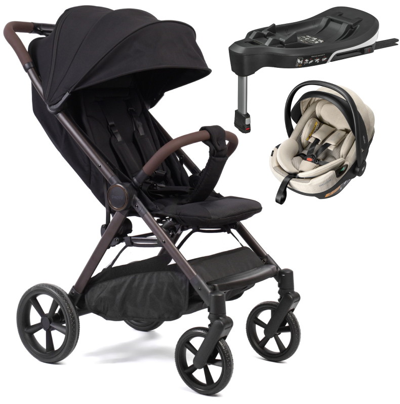 Прогулочная коляска Peppy Vigo с автокреслом Welldon Crown 2 Beige и базой Black черный