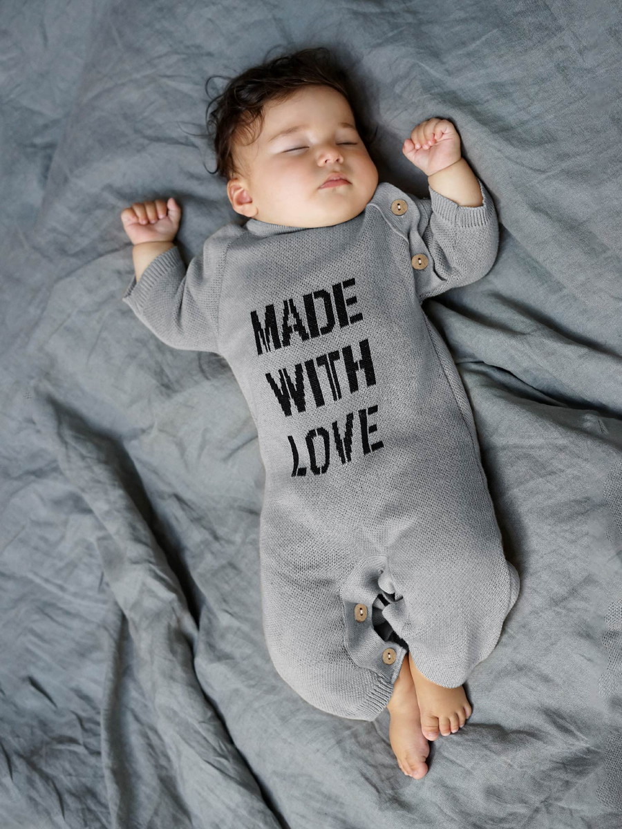 Комбинезон вязаный AmaroBaby Pure Love Made демисезонный серый 62