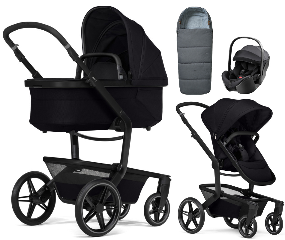 Детская коляска 3 в 1 Joolz Day 5 и автокресло Britax Roemer Baby-Safe Pro Style Carbon Black + конверт в подарок Space black