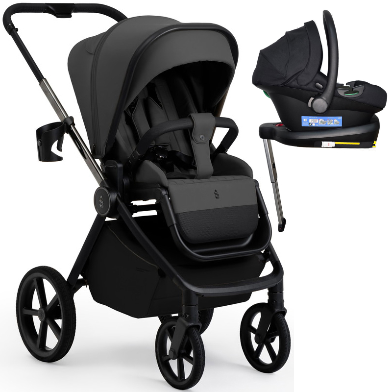 Прогулочная коляска Sweet Baby SBL Elegante Therma + автокресло Elegante Plus с базой i-Size ISOFIX DK780 Dark Grey