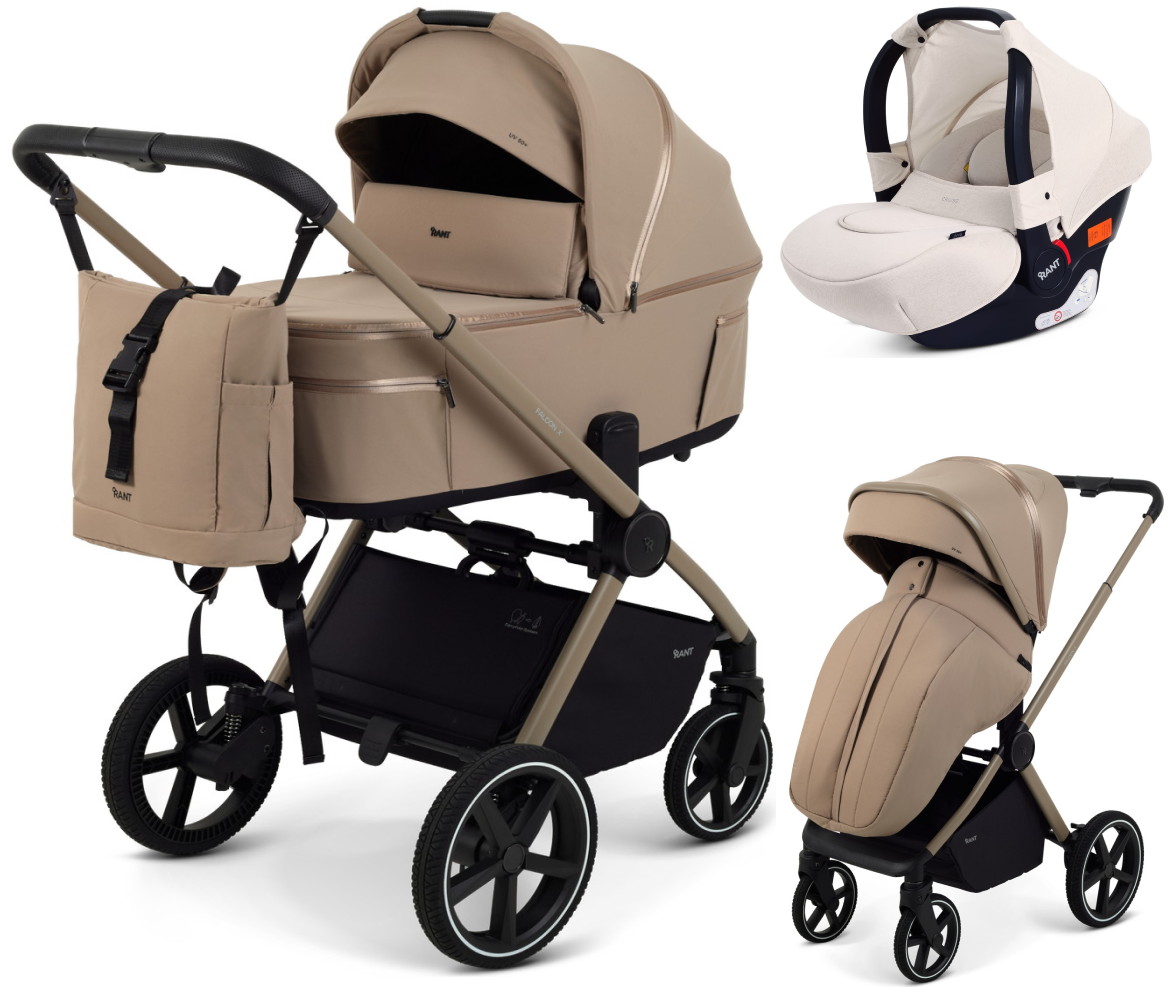 Детская коляска Rant Falcon X 3 в 1 RA126 с автокреслом Cruise Beige Beige