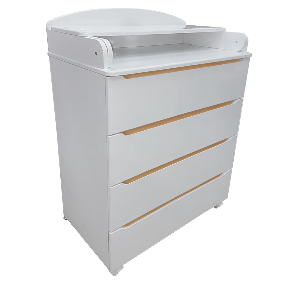 Детский пеленальный комод Indigo Style 800/4 с широким пеленальным столиком белый-натуральный