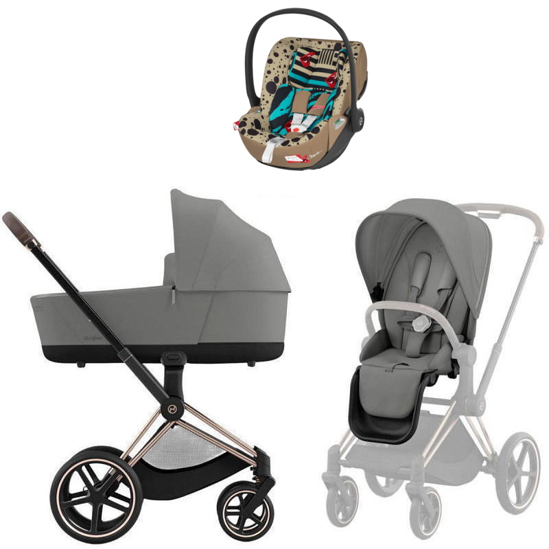 Коляска Cybex Priam IV Rosegold complete Cloud T One Love 3 в 1 Mirage Grey