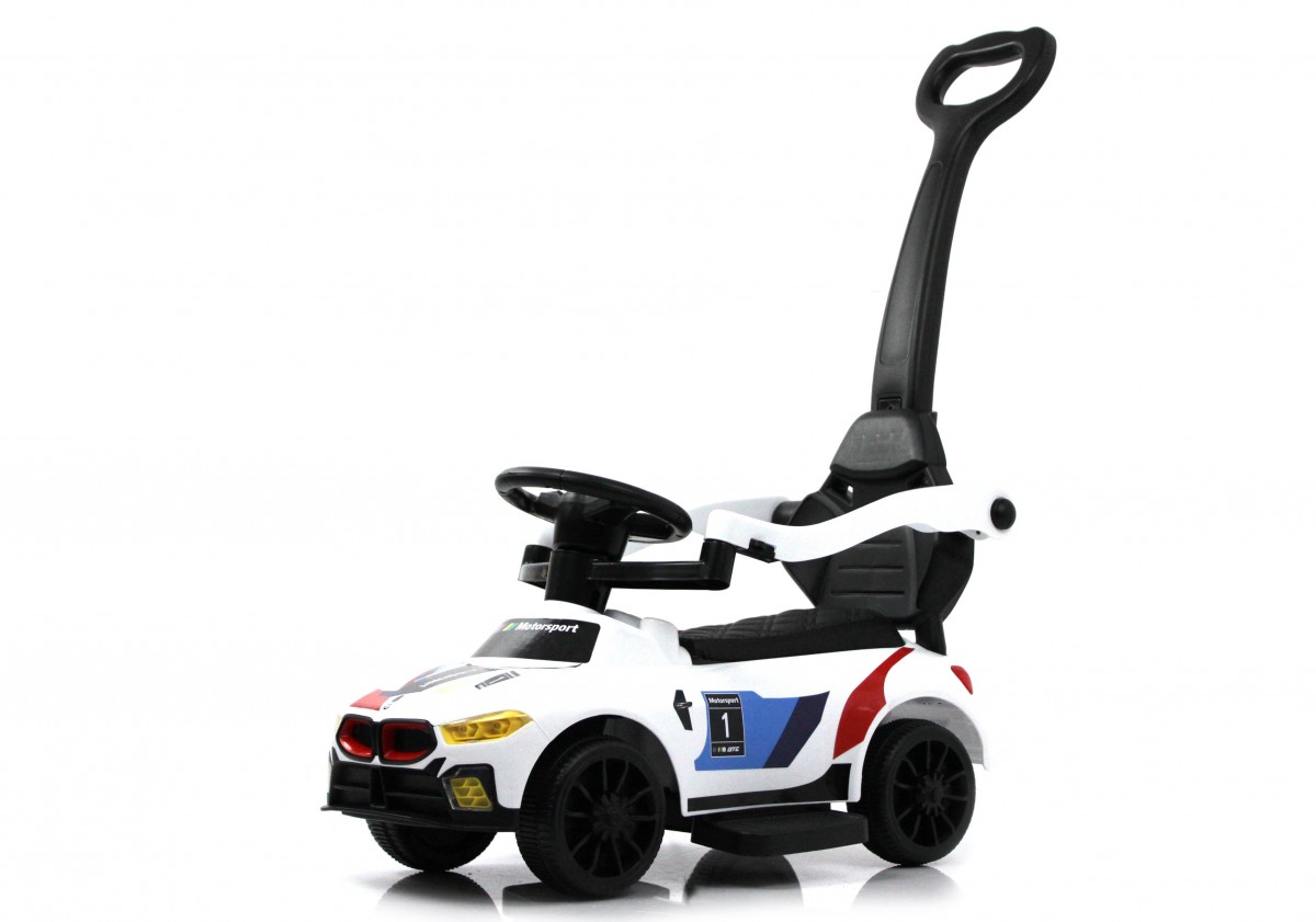 Детский толокар RiverToys F003FF-P с родительской ручкой белый