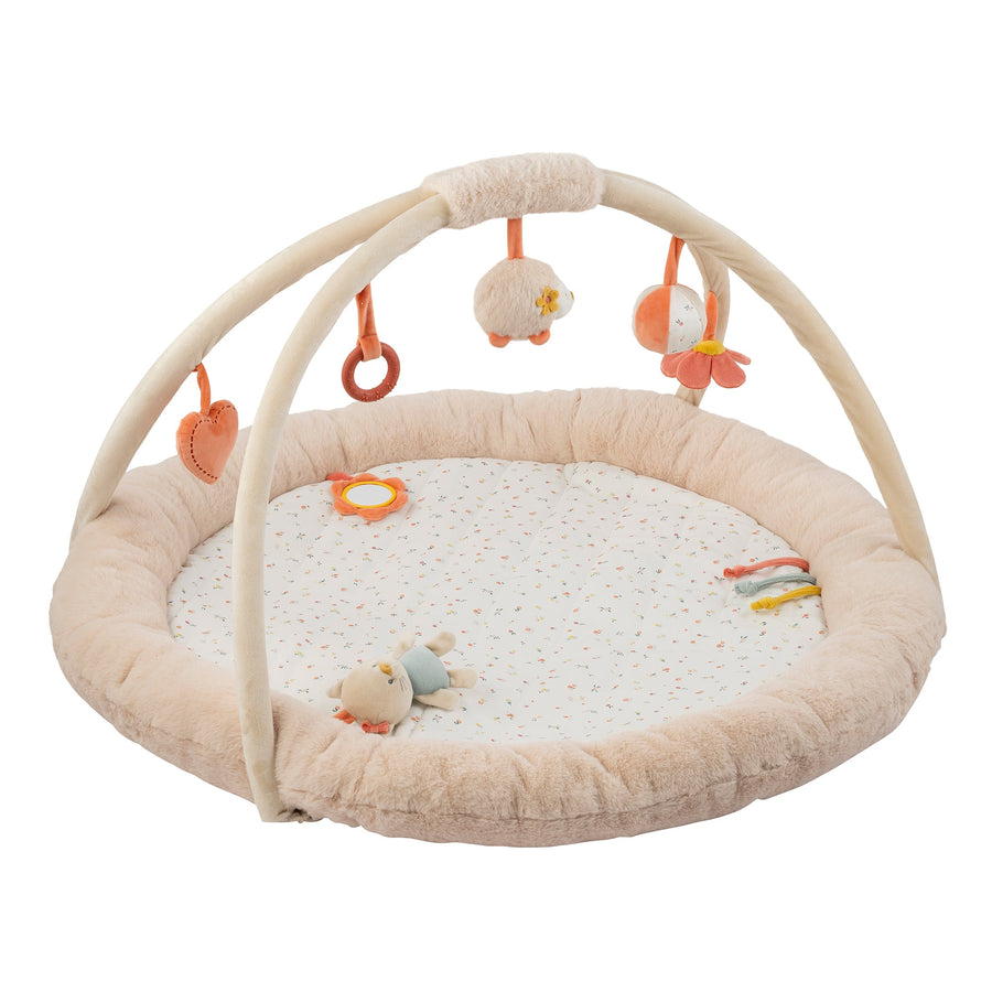 Коврик детский игровой круглый Nattou Mila Zoë Lana Корова, Ёжик, Кот 266192