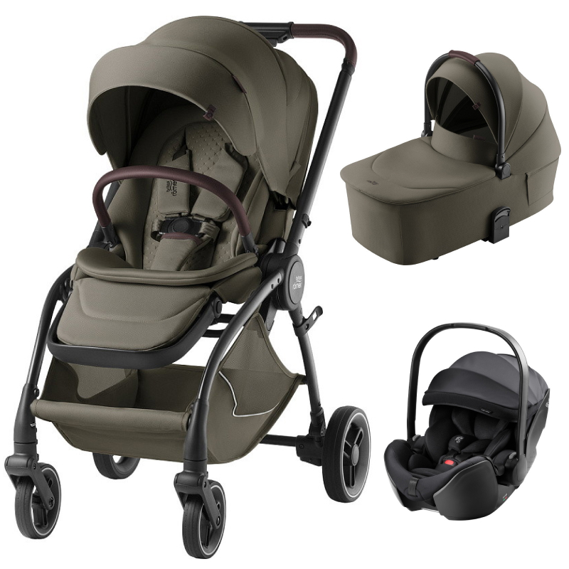 Коляска 3 в 1 Britax Roemer RIO LUX и автокресло Baby-Safe PRO Style Carbon Black Urban olive