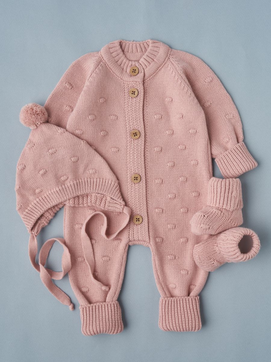 Комбинезон, шапочка гномик, носки Little Star Pom Pom 0086 (ЧЗ-нк) розовый антик 56