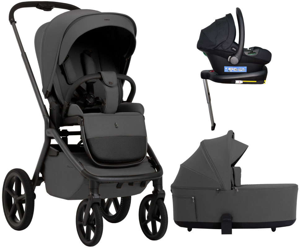 Коляска 4 в 1 Sweet Baby SBL Orso + автокресло Elegante Plus с базой i-Size ISOFIX DK780 Dark Grey