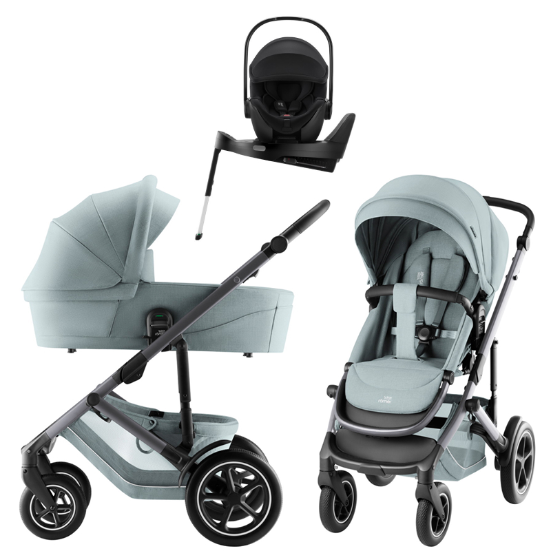 Коляска 3 в 1 Britax Roemer Smile 5Z Style и автокресло Baby-Safe Pro Space Black + Vario Base 5Z Harbor Blue