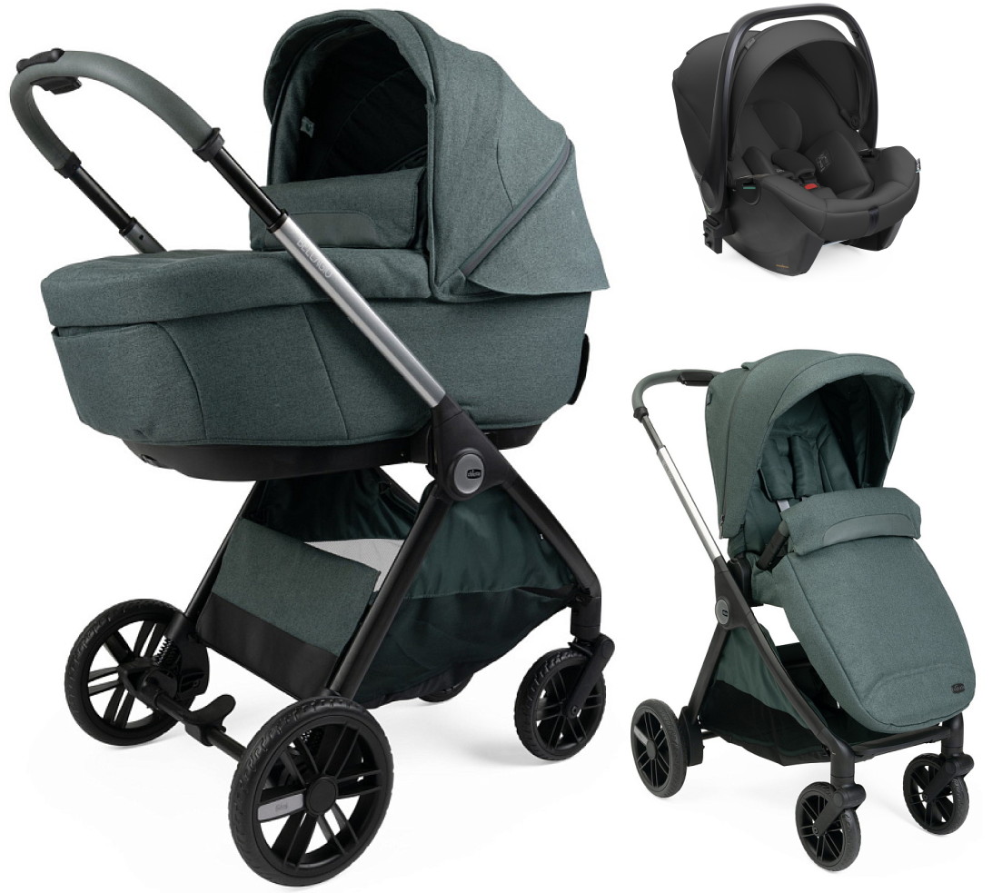 Коляска Chicco Bellagio 3 в 1 с автокреслом Kory Plus Black Satin Fir Tree