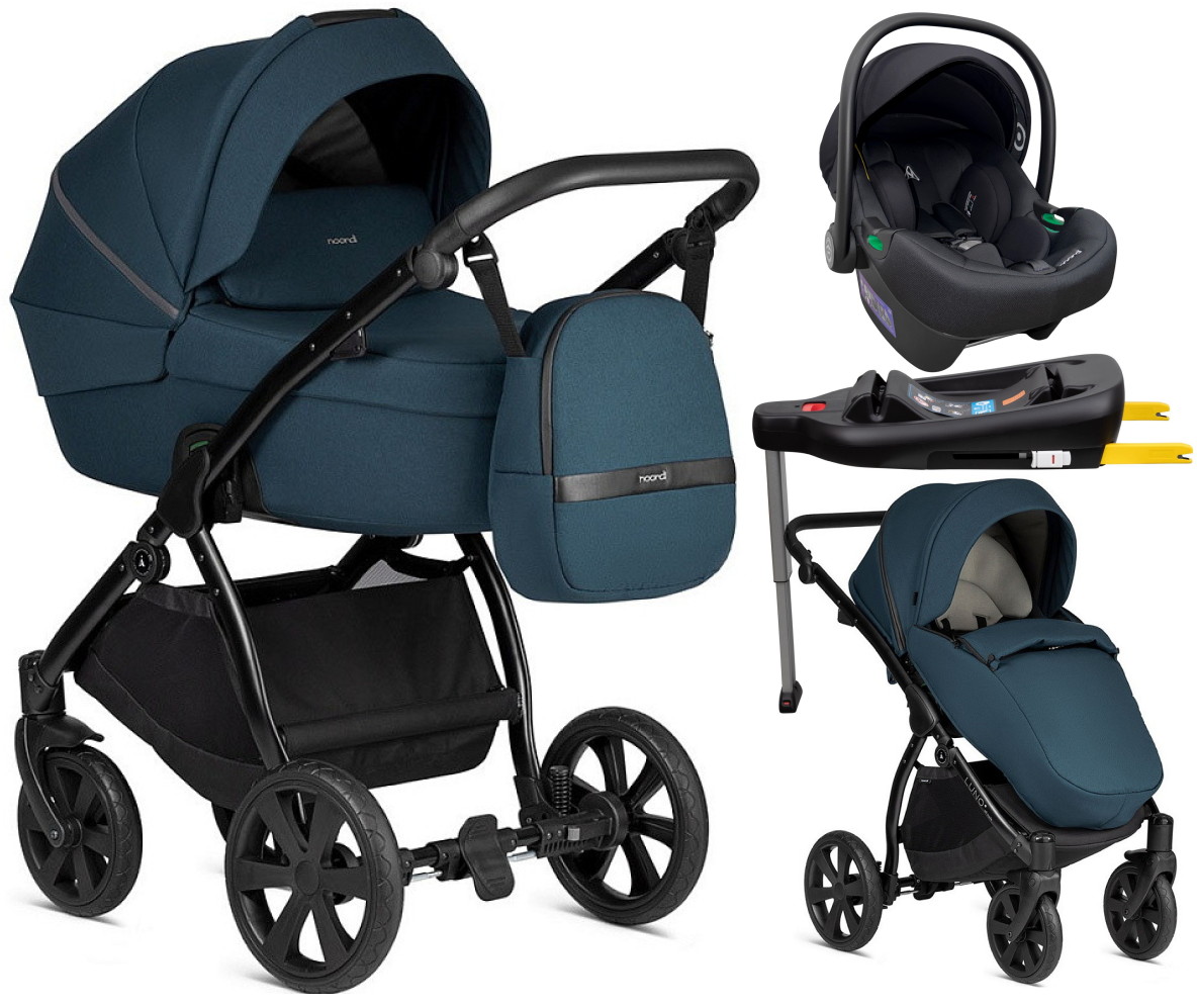 Детская коляска Noordi Luno All Trails 4 в 1 с автокреслом Terra Edusky Black и базой 1412617/1012617 Ocean Blue