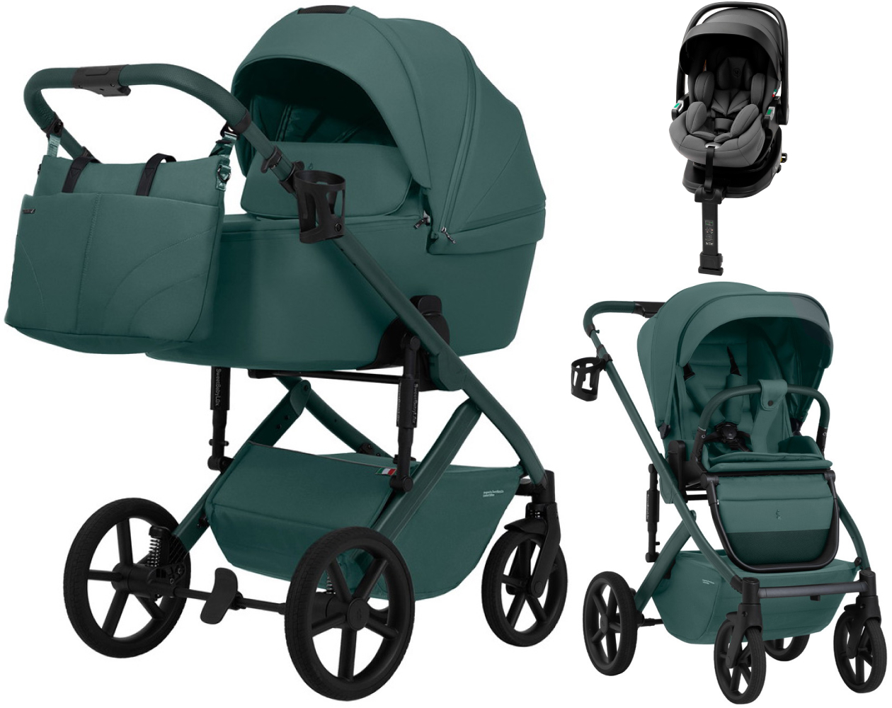 Коляска 4 в 1 Sweet Baby SBL Dolce + автокресло Premier Plus Grey Emerald