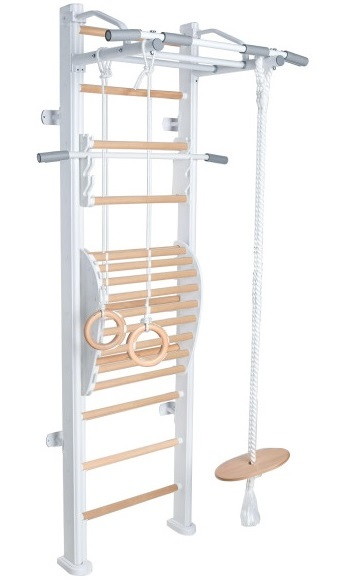 Детский спортивный комплекс Perfetto Sport Scala in legno 1 bianco-naturale