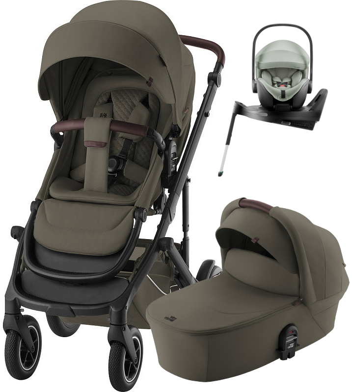 Коляска 4 в 1 Britax Roemer Smile 5Z LUX и автокресло Baby-Safe Pro Style Sage green + Vario Base 5Z Urban Olive
