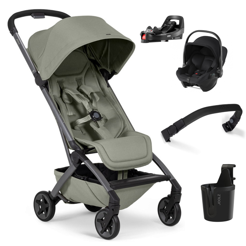 Прогулочная коляска Joolz Aer 2 SE и автокресло Baby-Safe Core Space Black и база Vario Base 5Z Sage green