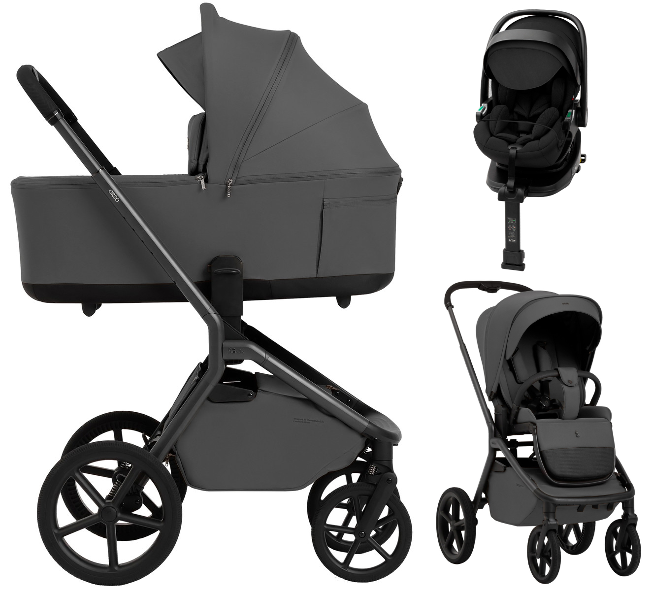 Коляска 3 в 1 Sweet Baby SBL Orso New + автокресло Premier Plus Black New Dark Grey