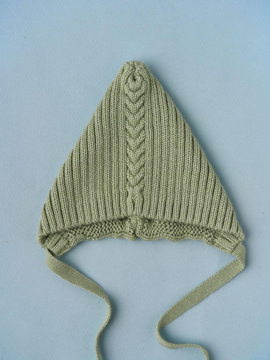 Шапочка вязаная Little Star Эльф 8558 (ЧЗ-нк) серо-зеленый 38