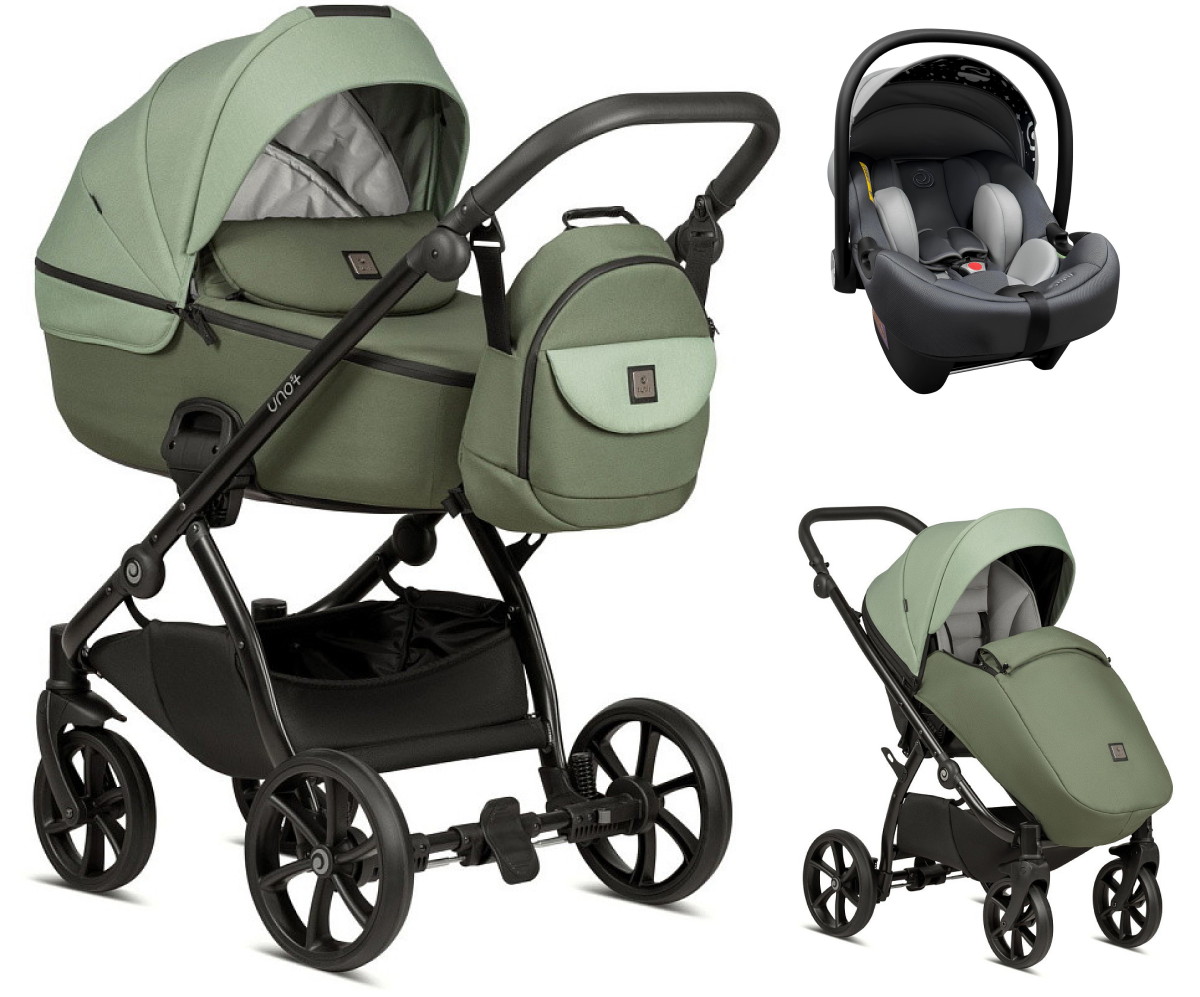 Детская коляска Tutis Uno 5 Plus Earth collection 3 в 1 с автокреслом Elo Lux EduSky Grey 1402037 Matcha