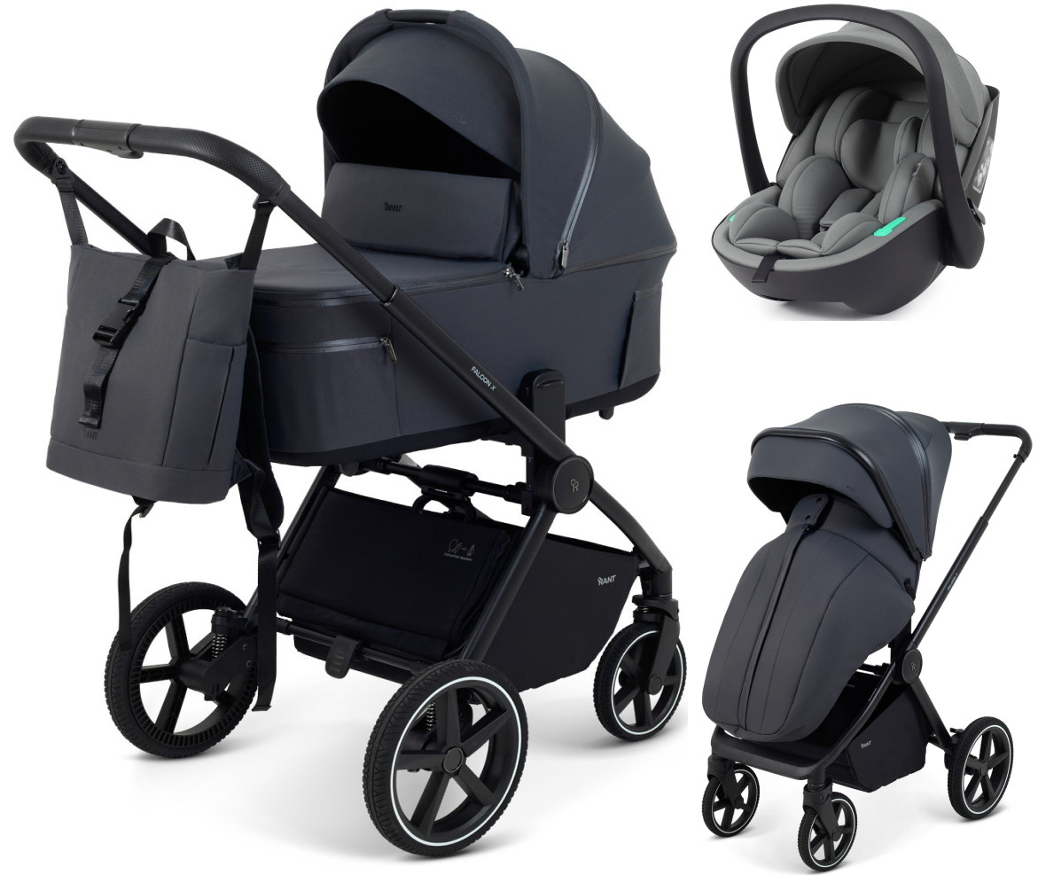 Детская коляска Rant Falcon X 3 в 1 RA126 с автокреслом Miro Olive Graphite