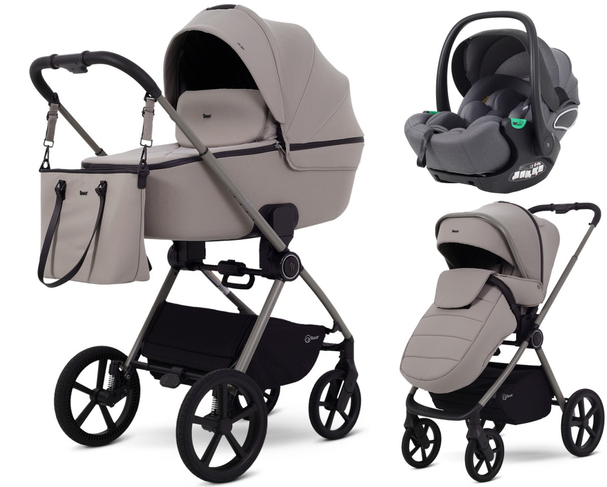 Детская коляска Rant Teo Soft 3 в 1 с автокреслом Evomax Grey Cloud
