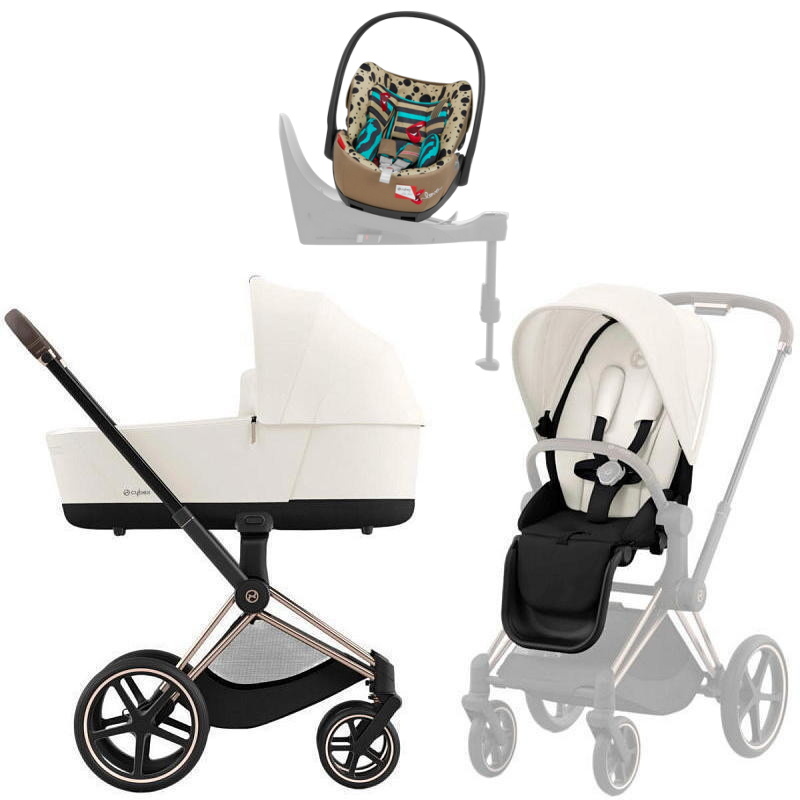 Коляска Cybex Priam IV Rosegold complete Cloud T One Love Base T 4 в 1 Off White