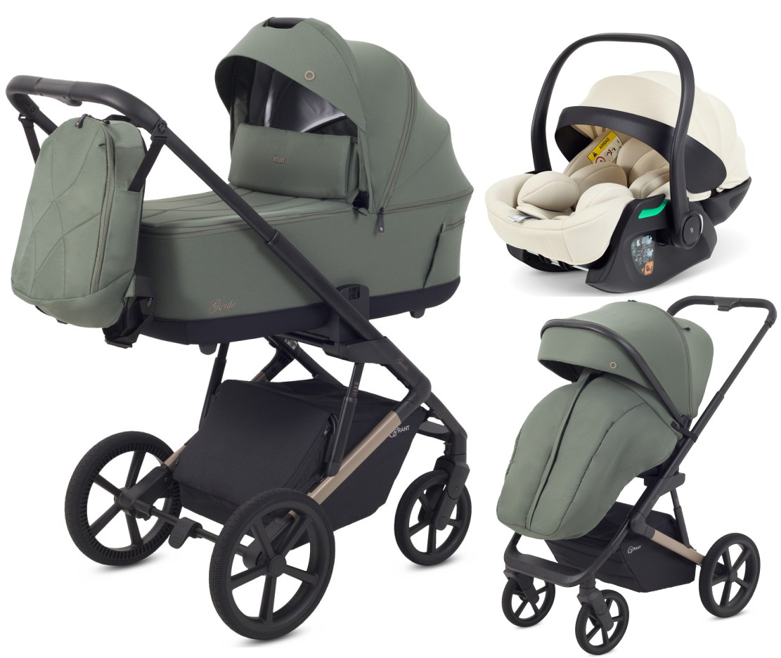 Детская коляска Rant Garda 3 в 1 с автокреслом Perla Beige Olive