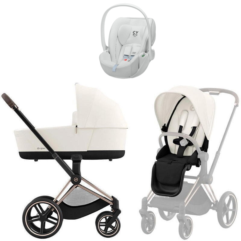 Коляска Cybex Priam IV Rosegold complete Cloud T Urban Mobility White 3 в 1 Off White