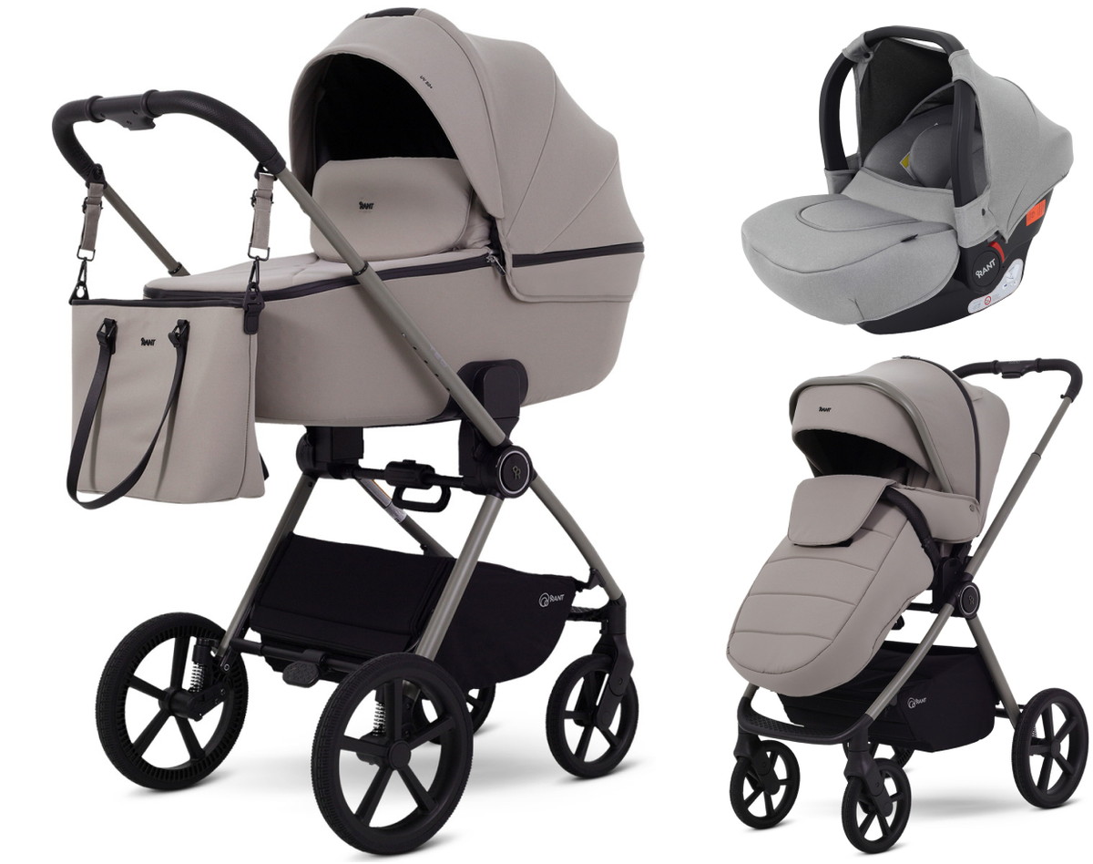 Детская коляска Rant Teo Soft 3 в 1 с автокреслом Cruise Grey Cloud