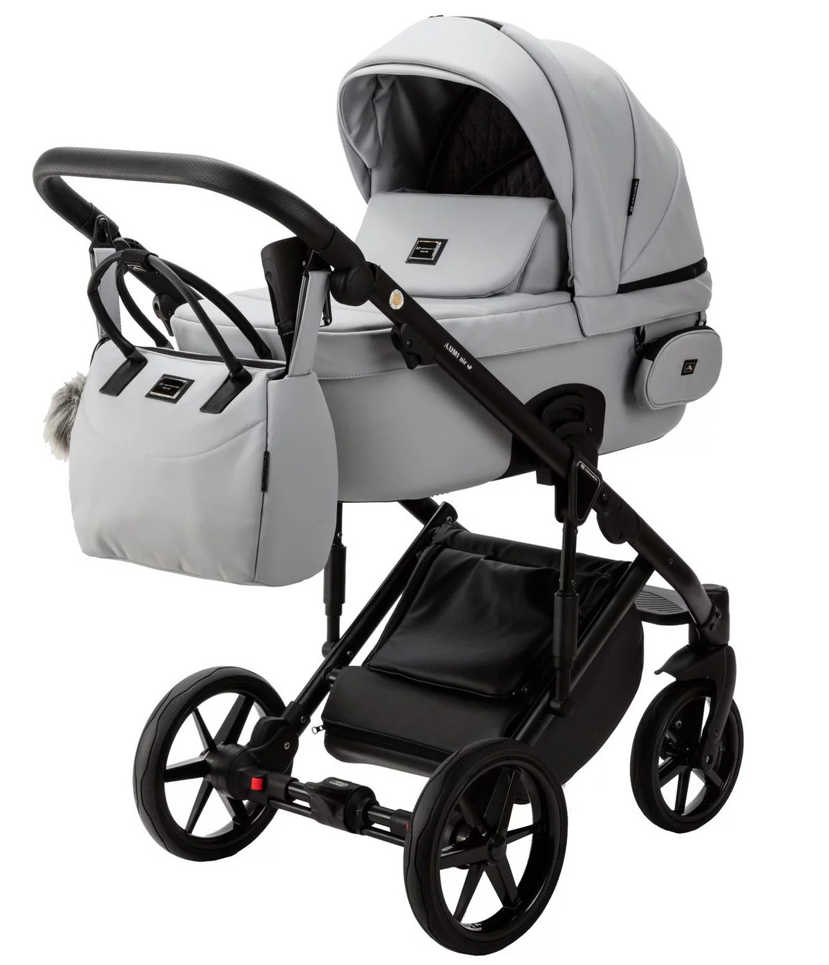 Детская коляска Adamex Lumi Air Deluxe 3 в 1 L-SA03 (СВ.СЕРАЯ КОЖА)