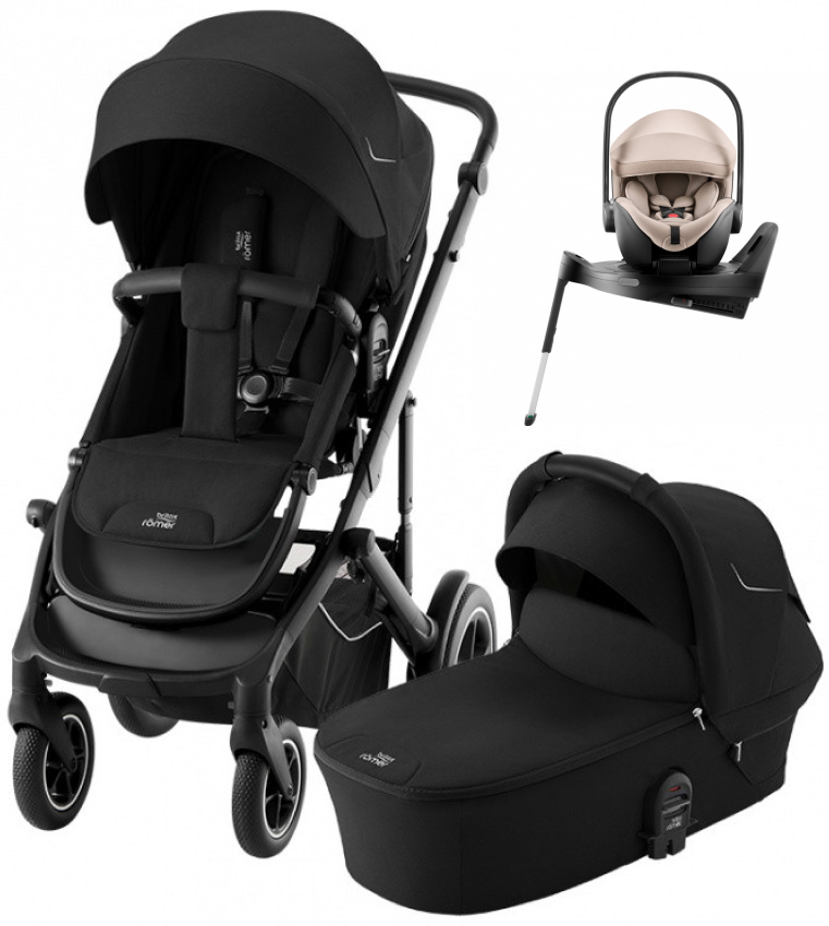 Коляска 3 в 1 Britax Roemer Smile 5Z и автокресло Baby-Safe PRO Style Teak + Vario Base 5Z Space Black