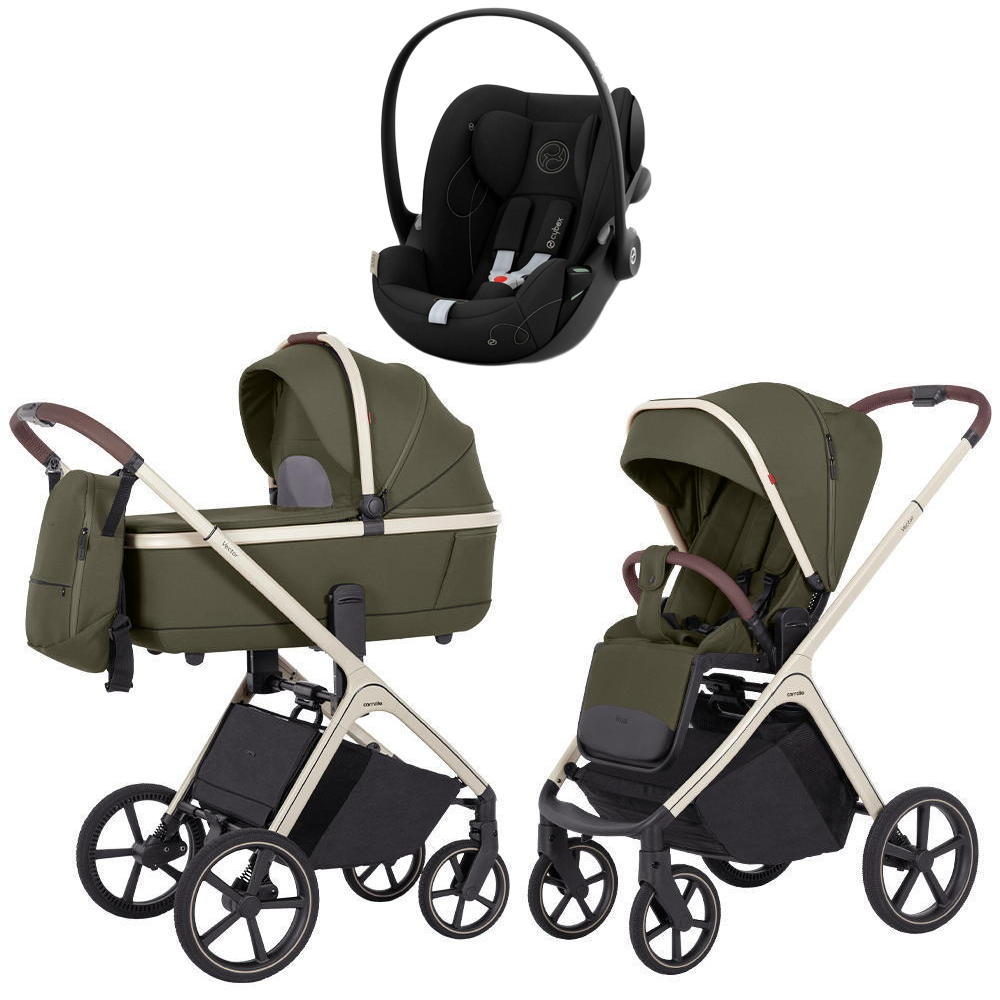 Коляска Carrello Vector CRL-6550 и автокресло Cybex Cloud G i-Size Moon Black 3 в 1 Deep Green