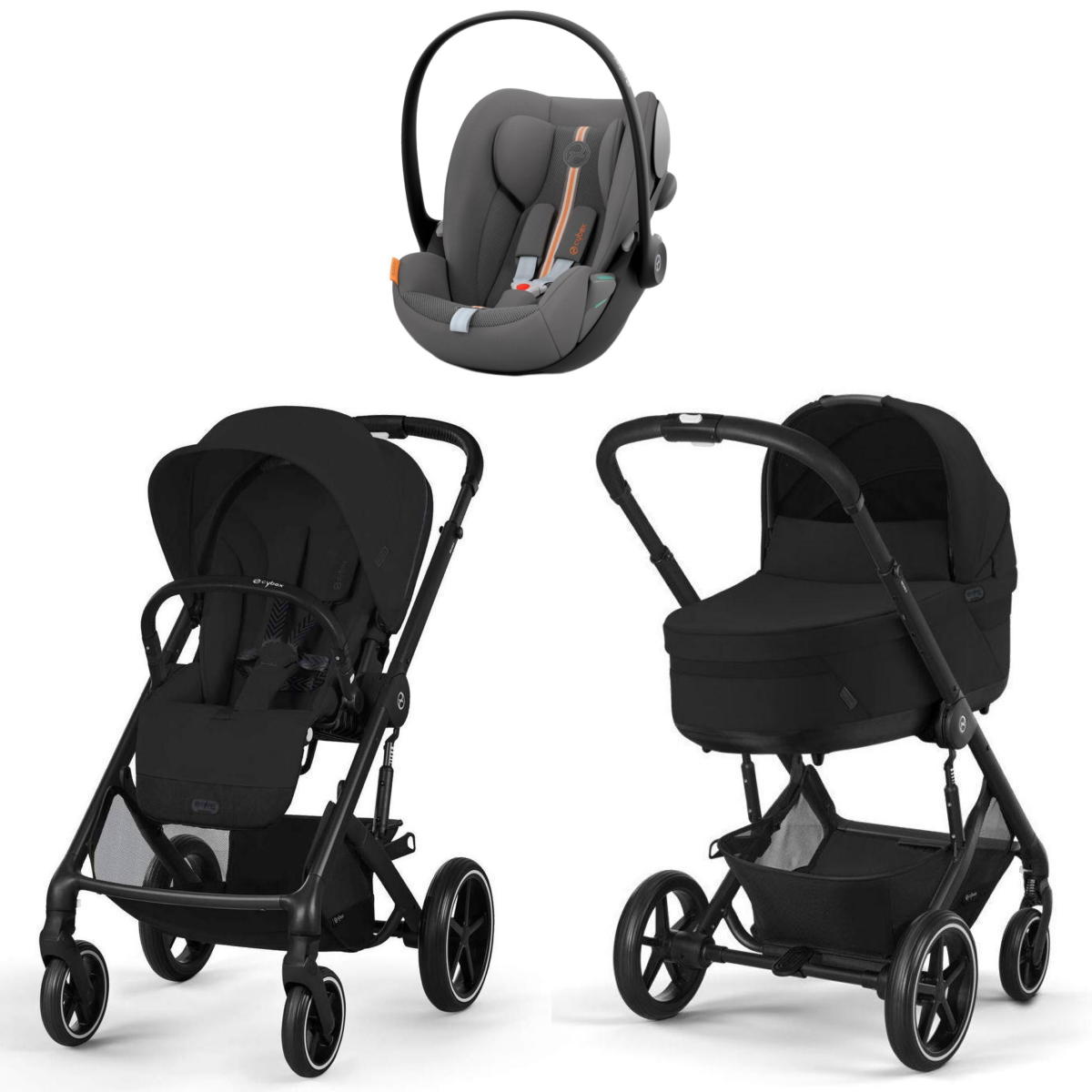 Коляска Cybex Balios S Lux BLK 2025 Cloud G i-Size Lava Grey Plus 3 в 1 Moon Black