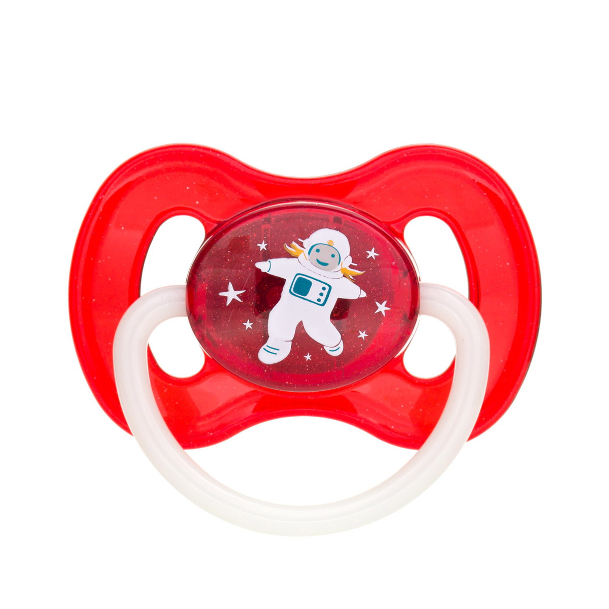 Пустышка латексная Canpol babies Space круглая 6-18 мес 23/222 красный