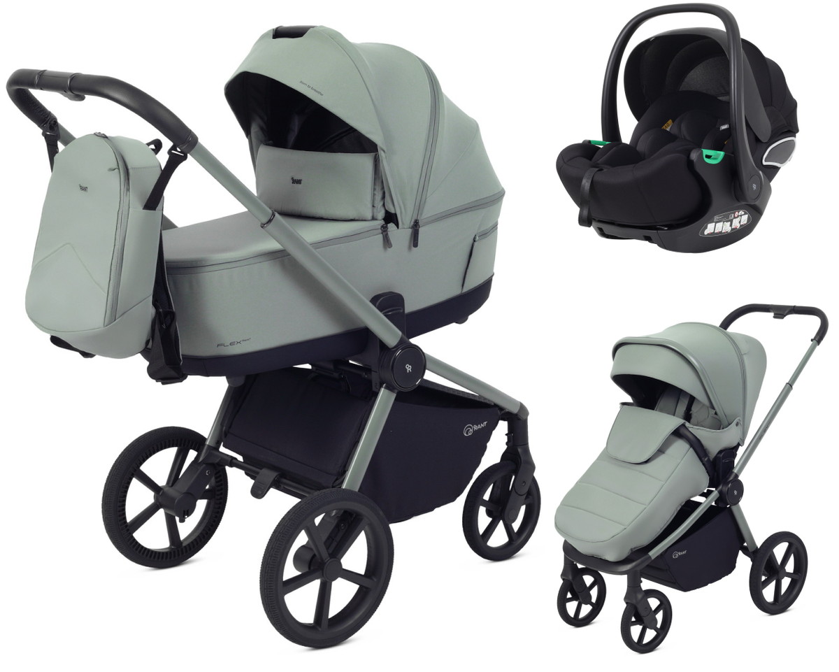 Детская коляска Rant Flex Therm Soft 3 в 1 с автокреслом Evomax Black Forest Green
